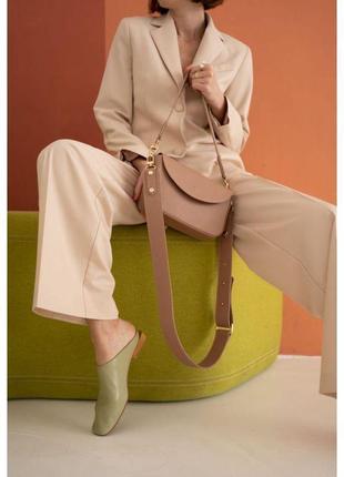 Стильна жіноча сумка на плече красива жіноча сумка преміум класу жіноча шкіряна сумка molly бежева2 фото