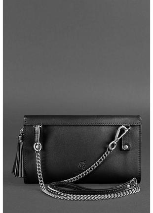Женская кожаная сумка элис угольно-черная сумка женская трансформер ручной работы стильная женская сумочка3 фото