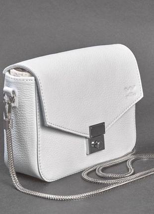 Стильная женская сумочка на шлейке или цепочке женская кожаная сумочка yoko белая сумка женская кожаная3 фото