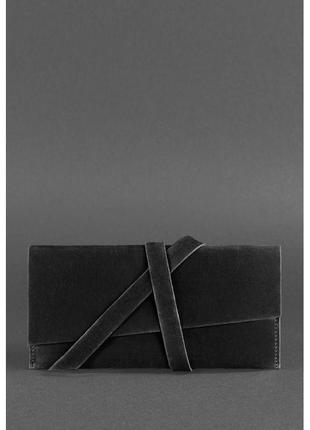 Кожаный тревел-кейс voyager черный органайзер для документов ручной работы кожаный холдер1 фото