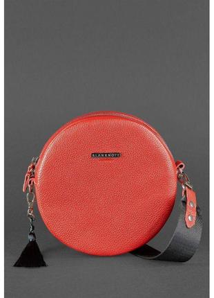 Круглая кожаная женская сумочка tablet красная стильная женская сумка круглой формы женская круглая сумочка2 фото