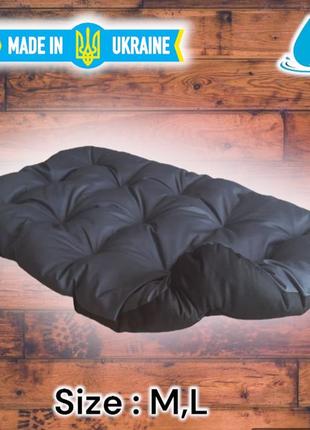 Лежак для собак 105х63х10см лежанка матрац для великих порід двосторонній лежак сірий із чорним1 фото