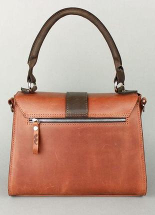 Оригинальная женская сумка люкс класса через плечо женская кожаная сумка ester коньячно-коричневая винтажная4 фото