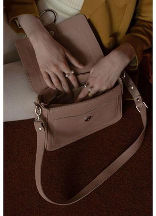 Модна жіноча сумка на плече жіноча шкіряна сумка jessie бежева красива жіноча сумка шкіряна кроссбоди2 фото