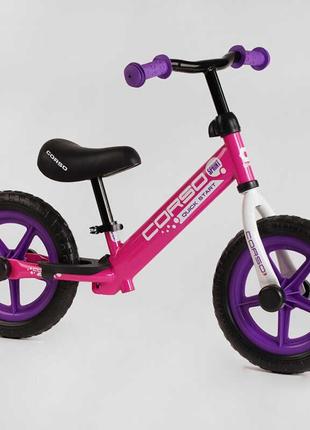 Біговел дитячий 12" зі сталевою рамою та колесами eva (пена) велобіг для дівчинки3 фото