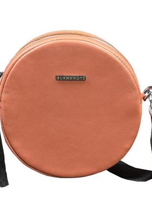 Круглая кожаная женская сумочка tablet коралловая стильная женская сумка-круг через плечо из натуральной кожи6 фото