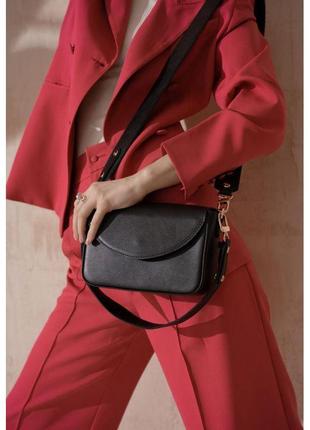 Стильная женская сумка molly черная красивая женская сумка из натуральной кожи класная женская сумка на плечо