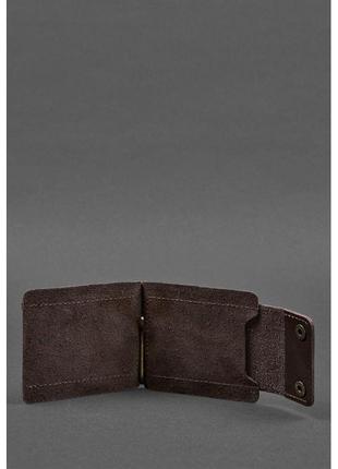 Кошелек-зажим мужской кожаный мужское кожаное портмоне коричневое стильный зажим для денег из натуральной кожи5 фото