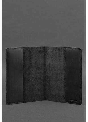 Кожаная обложка для блокнота софт-бук черная обложка ручной работы для блокнота обложка для софт-бука2 фото