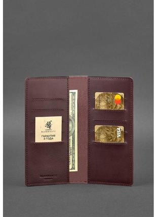 Шкіряне красиве портмоне бордове якісний жіночий гаманець місткий гаманець з натуральної шкіри2 фото
