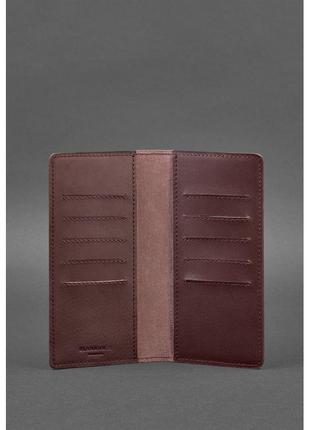 Шкіряне красиве портмоне бордове якісний жіночий гаманець місткий гаманець з натуральної шкіри3 фото
