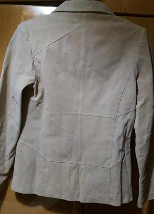 Пиджак жакет женский натуральная замша айвори цвет 46 размер6 фото