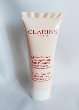 Очищуючий крем з екстрактом ши clarins extra-comfort anti-pollution