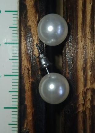 Сережки перлини, "срібло"5 фото