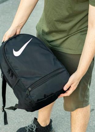 Стильный спортивный мужской рюкзак nike sp черный текстильный городской портфель на 20л с 7 отделами4 фото