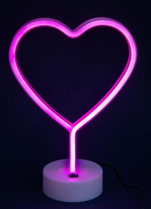 Нічний світильник neon lamp series — нічник heart pink від магазину shopping lands