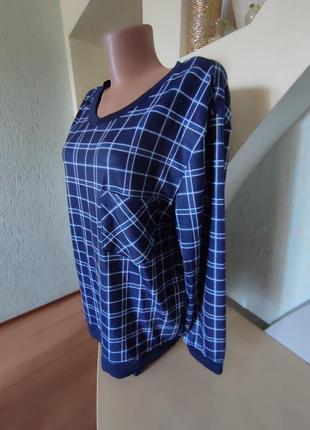 Пижамная блуза в клетку с карманом унисекс2 фото