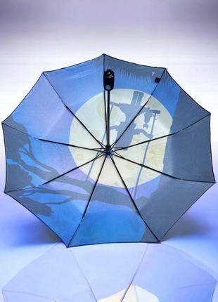 Яркий женский зонт автомат "серебряный дождь" на 9 спиц, компактный зонт с системой антиветер2 фото