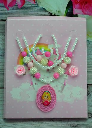 Детское украшения lovely princess розовый набор украшений для девочек детский браслет детское кольцо 2