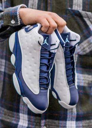 Мужские кроссовки nike air jordan 13 dark powder blue obsidian 41