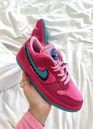 Nike sb dunk х grateful dead pink кроссовки