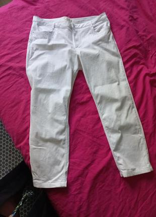Белые брюки, коттон, высокая посадка, прямые
