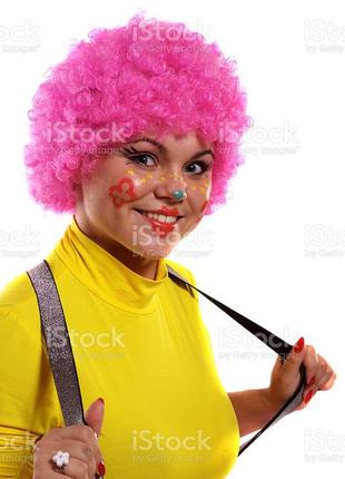 Костюм-кабель клоуна в рожевому перуку2 фото