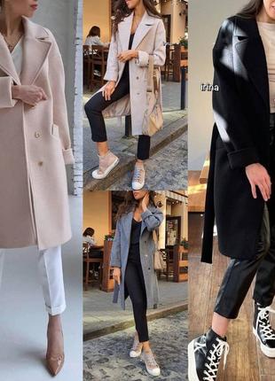 Пальто жіноче сіре однотонне оверсайз на кнопках з кишенями якісне стильне базове3 фото