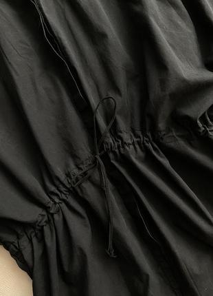 Плащ рубашка накидка черная на затяжках длинная4 фото
