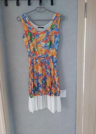 Платье шифоновое с плиссированной юбкой5 фото