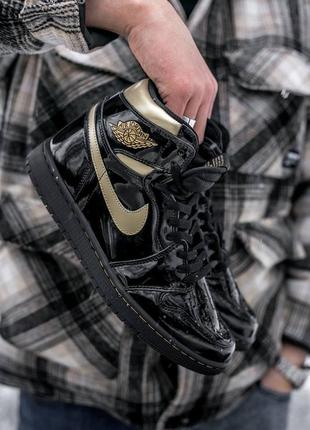 Мужские кроссовки nike air jordan 1 glow black gold 41