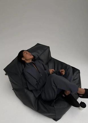 Жіночий теплий костюм на флісі розмір 42-44 для прогулянок чорний6 фото