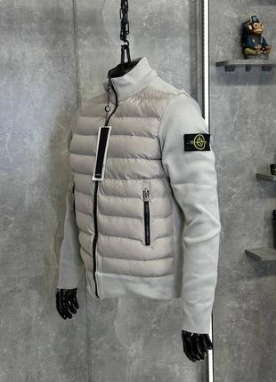 Мужская стёганная куртка бомбер stone island осенняя серая куртка stone island1 фото