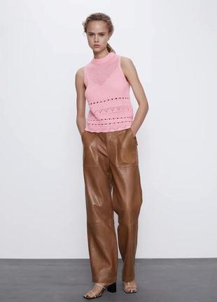Zara новый! стильный топ фактурной вязки с имитацией корсета2 фото