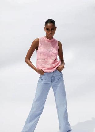Zara новый! стильный топ фактурной вязки с имитацией корсета4 фото