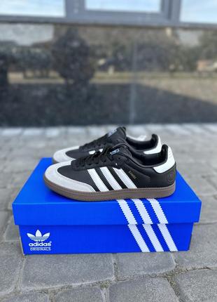 Кроссовки adidas samba black white8 фото