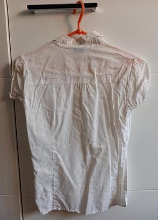 Белая школьная рубашка лльняная2 фото