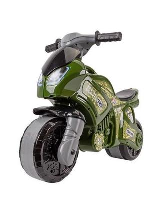Военный детский мотоцикл толокар каталка с широкими колесами2 фото
