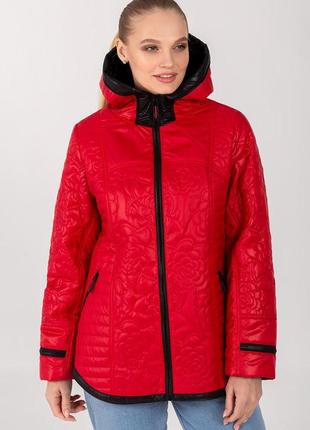 Куртка женская мишель  со стеганым цветочным орнаментом 50-601 фото
