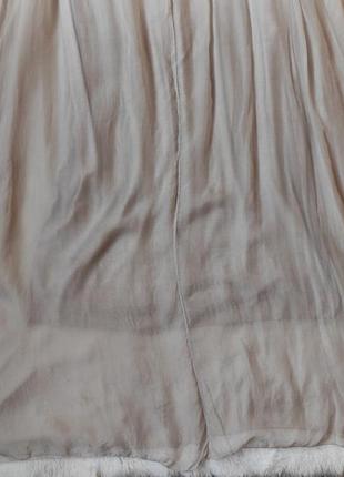Біле коричневий градієнт натуральне шовкове плаття шовку довге плаття міні міді сарафан зі шлейк3 фото