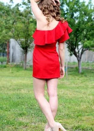 Платье летнее с воланами  ассиметрия на одно плечо2 фото