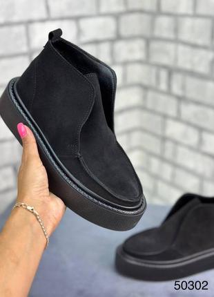 Жіночі яскраві стильні натуральні черевички на байці або хутрі 😍7 фото