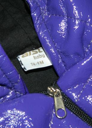 Новый детский стеганый фиолетовый демисезонный комбинезон на девочку 9 месяцев.6 фото