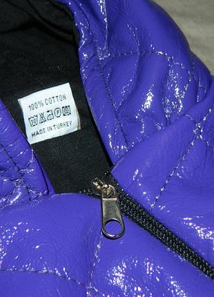 Новый детский стеганый фиолетовый демисезонный комбинезон на девочку 9 месяцев.7 фото