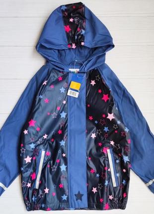 Демисезонная куртка дождевик грязеприф девочке 122-128 см lupilu