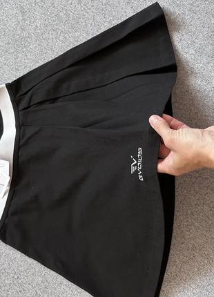 Evoids спортивная повседневная юбка черная плиссе  s плиссировка5 фото