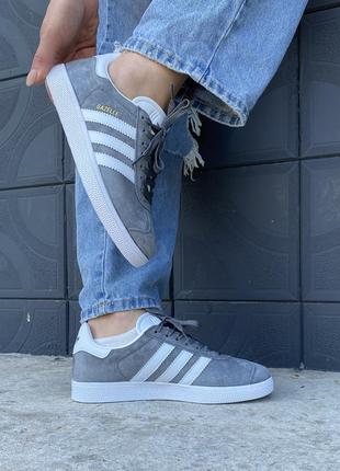 Кроссовки адидас газель мужские adidas gazelle grey white ❤️ 36рр-45рр❤️ кроссовки мужские адидас газель, кроссовки женккие адидас8 фото