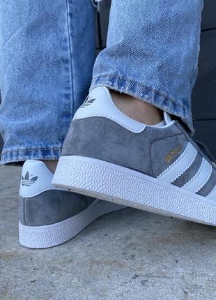 Кроссовки адидас газель мужские adidas gazelle grey white ❤️ 36рр-45рр❤️ кроссовки мужские адидас газель, кроссовки женккие адидас10 фото