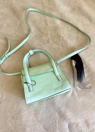 Міні сумка м’ятного коліру mango