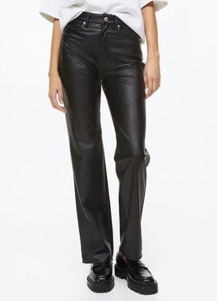 Утепленные кожаные брюки h&m